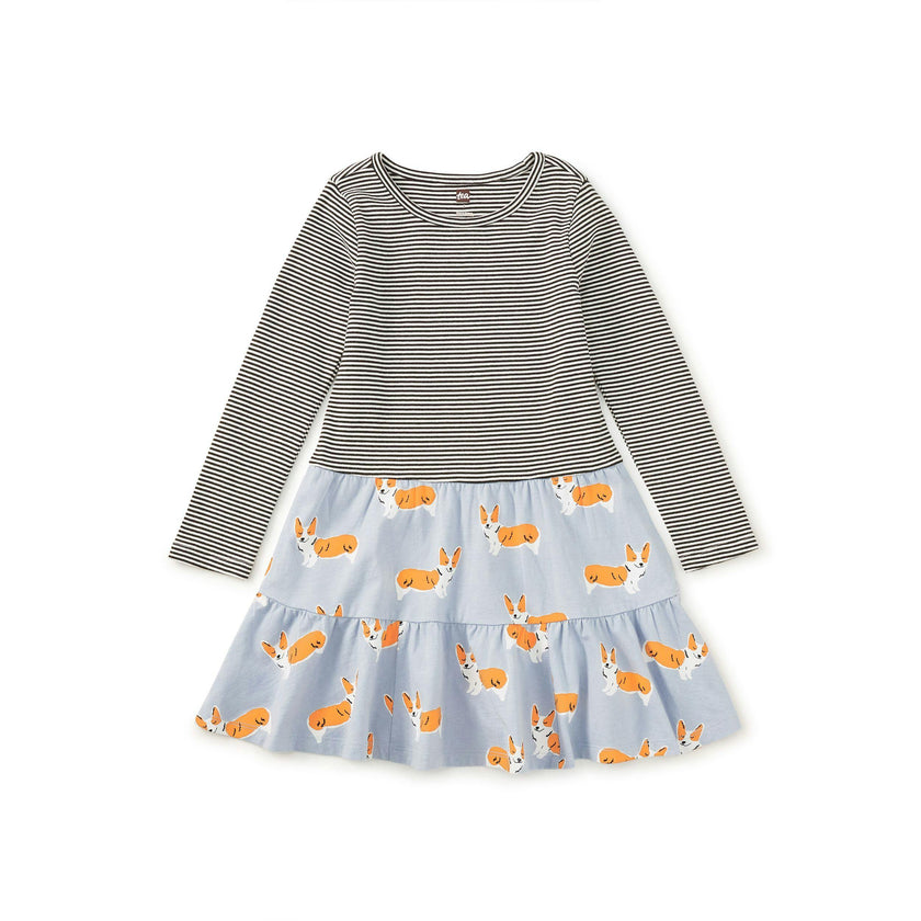 Tiered Skirted Twirl Dress, Cutie Corgis
