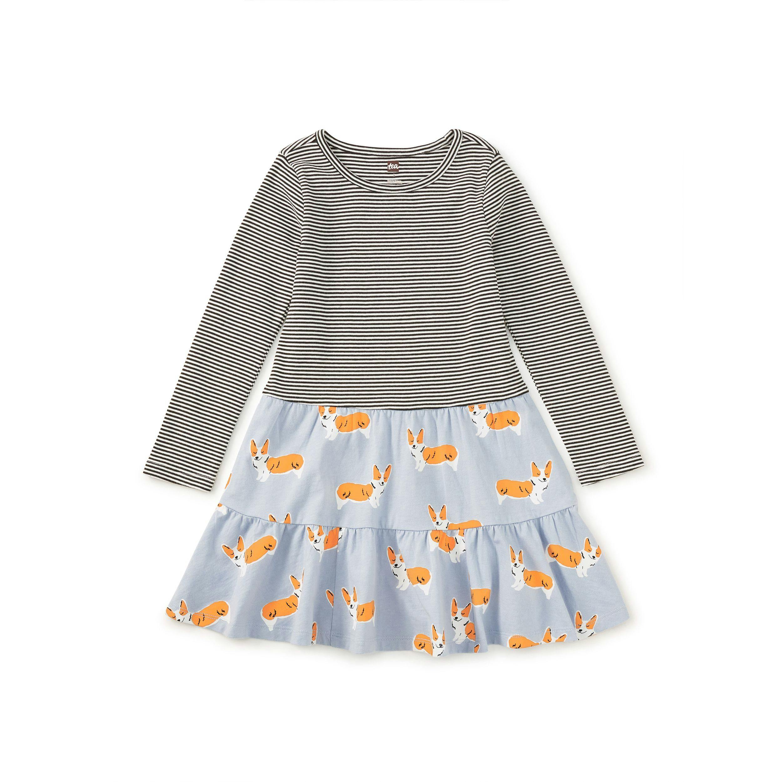 Tiered Skirted Twirl Dress, Cutie Corgis