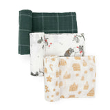 Cotton Muslin Swaddle Blanket 3 Pack - Snow Day