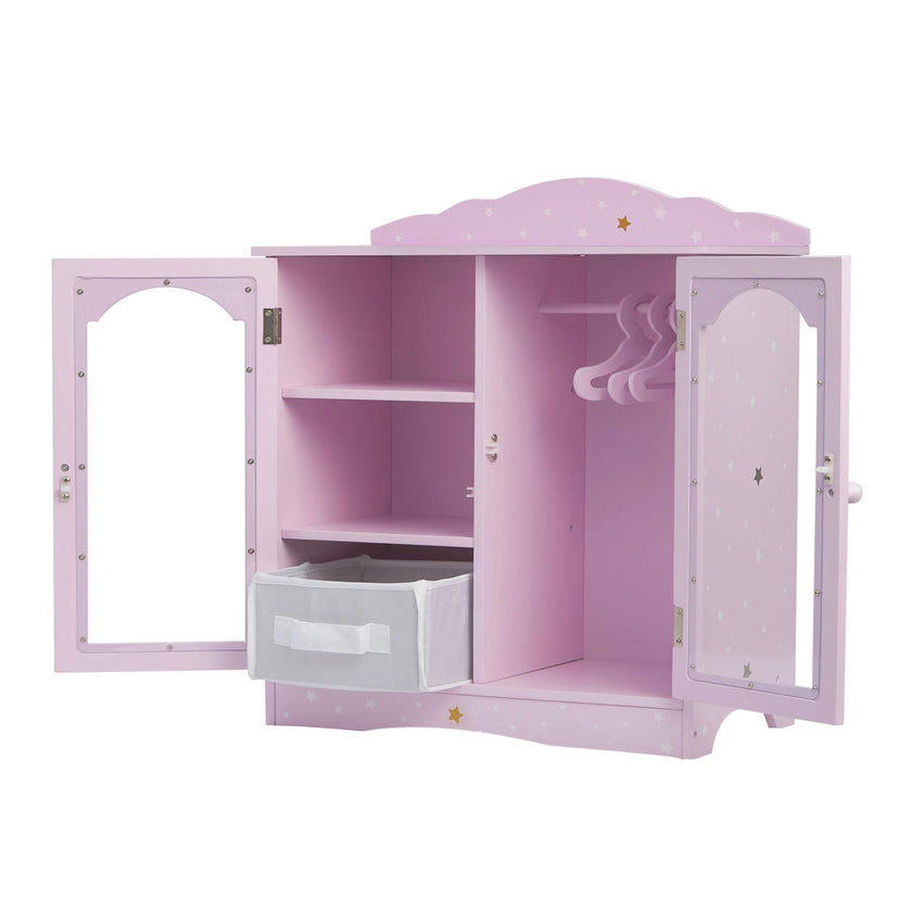 Olivia's Little World Twinkle Stars Princess 18" Doll Fancy Closet with 3 Hangers