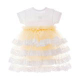 Beige Bella Vina Ruffle Babysuit Dress