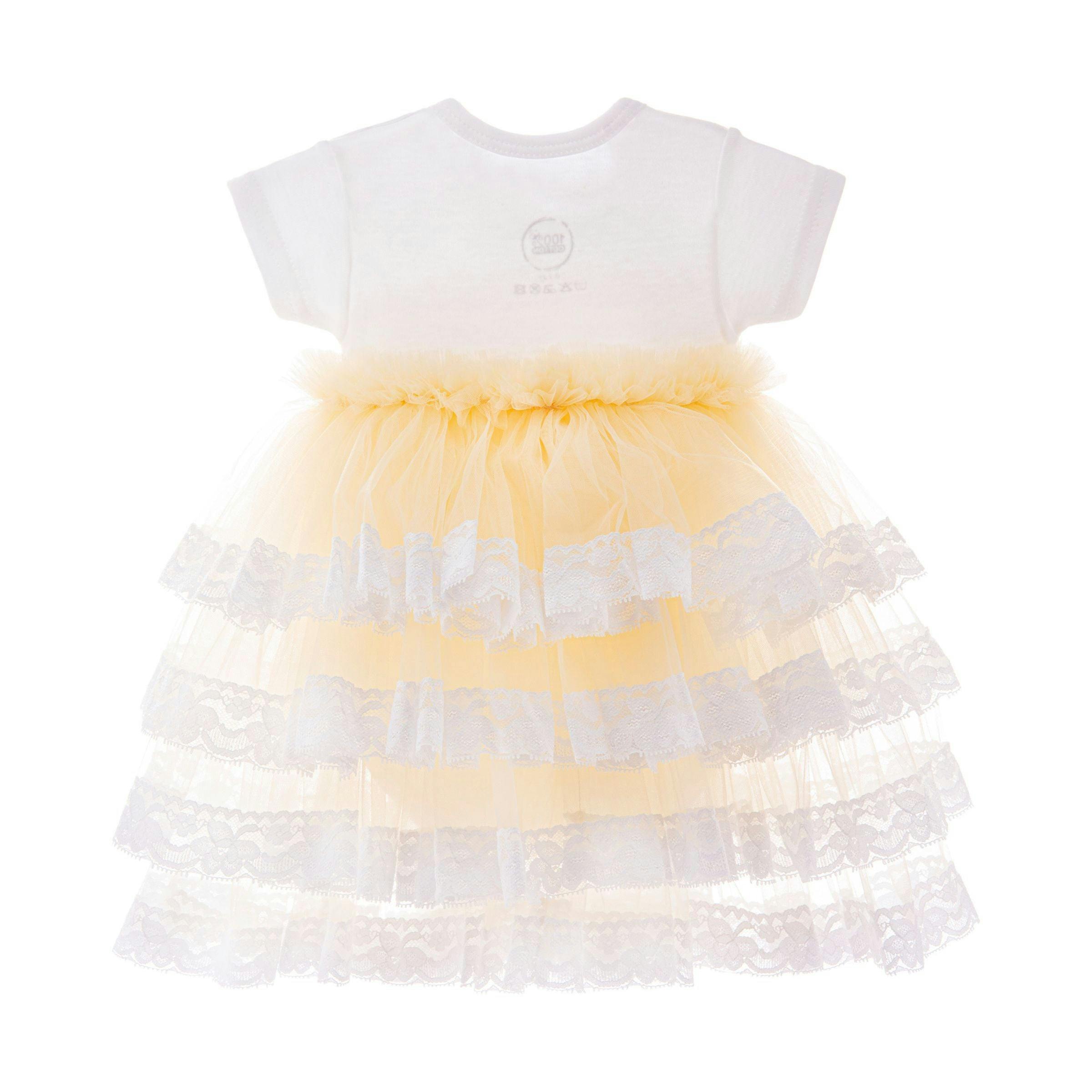 Beige Bella Vina Ruffle Babysuit Dress