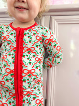 Strawberry Bows Ruffle Romper
