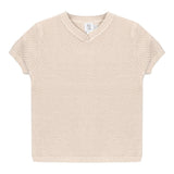 Knit Textured Short Sleeve Sweater