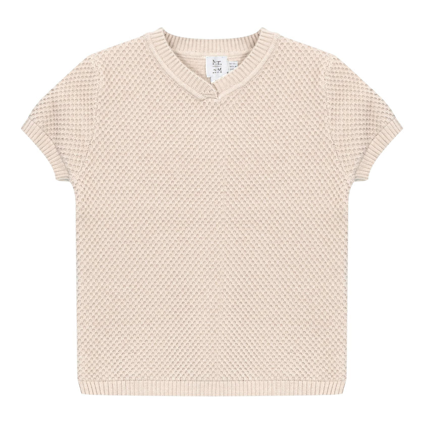 Knit Textured Short Sleeve Sweater