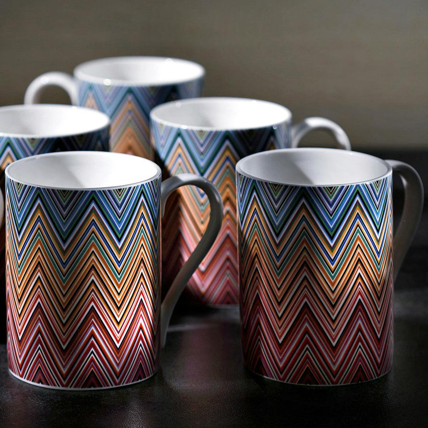 Mug Cup ZIG ZAG in Luxury Box Jarris 156 diam. 3", H 3.9", cap. 12.5 oz