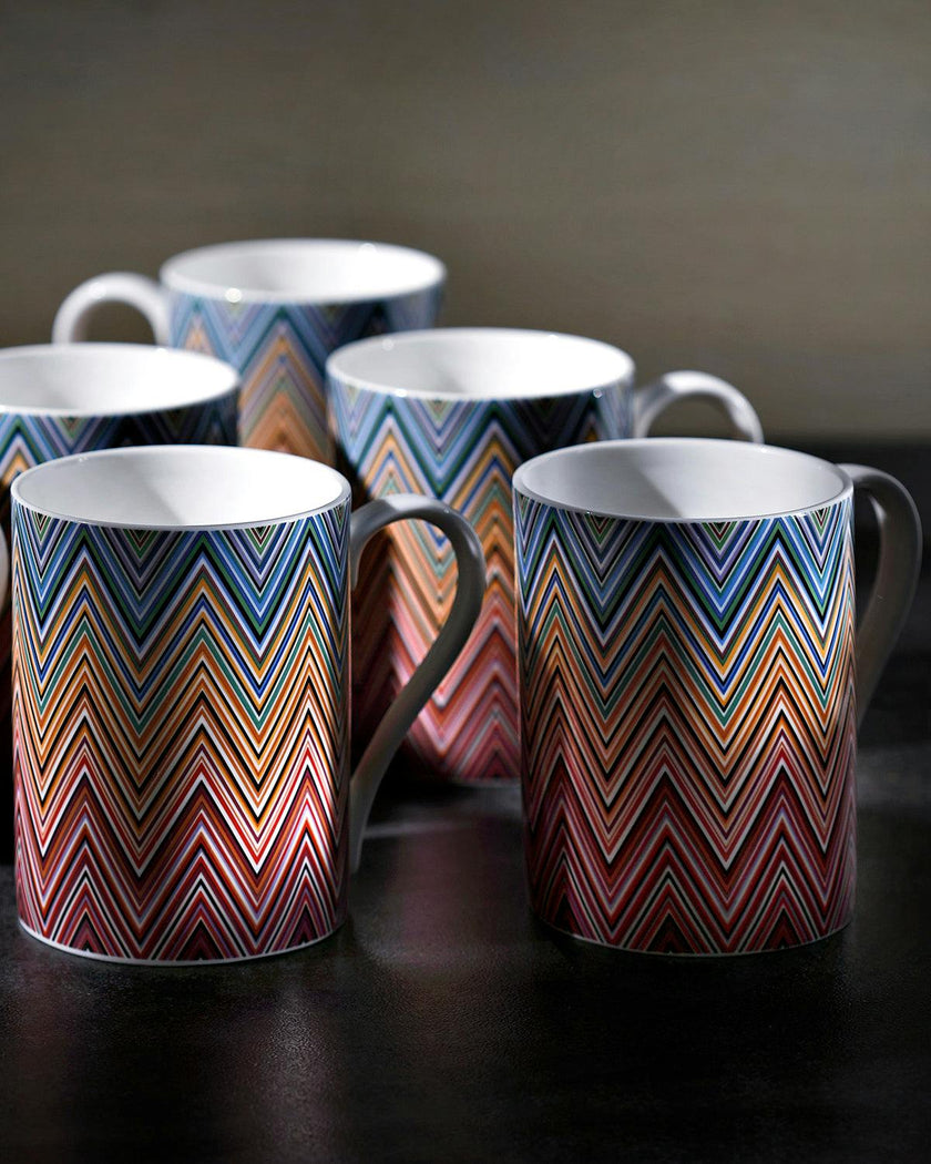 Mug Cup ZIG ZAG in Luxury Box Jarris 156 diam. 3", H 3.9", cap. 12.5 oz
