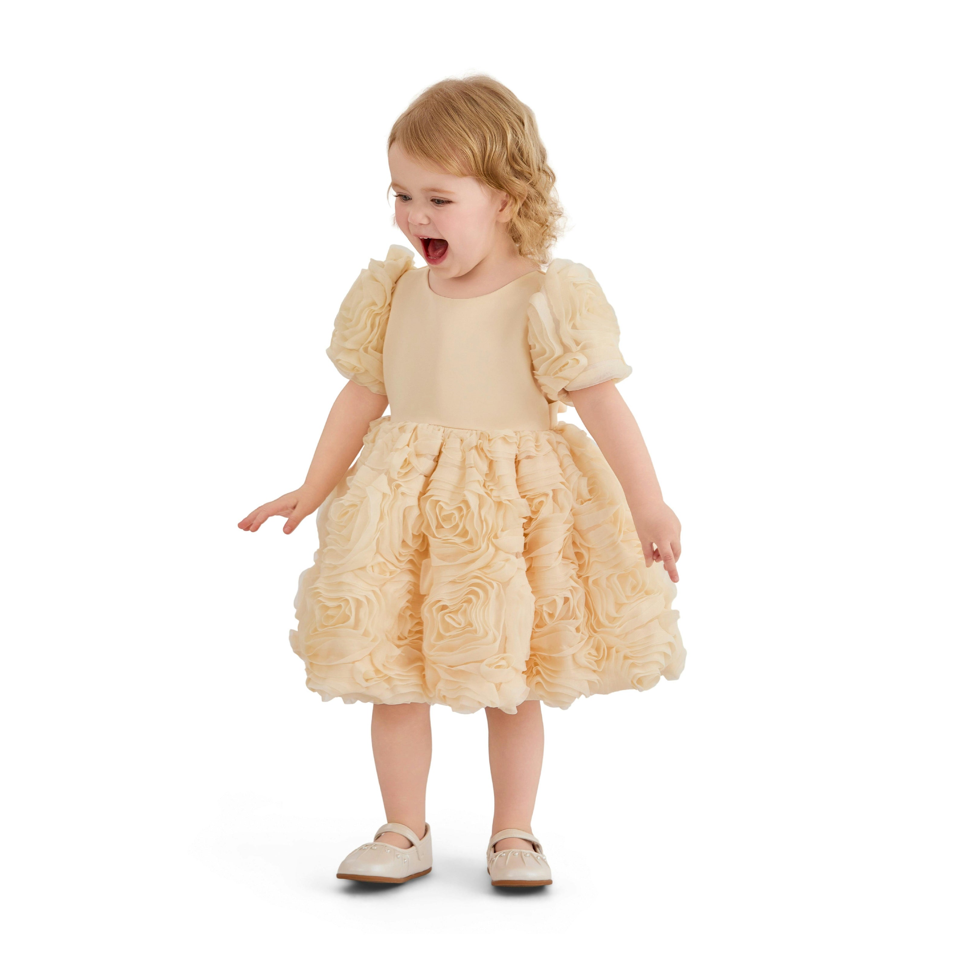Champagne Bow Rosette Dress