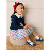 Emilia Floral Embroidered Collar Sleeveless Dress in Red (12mths- 10yrs)