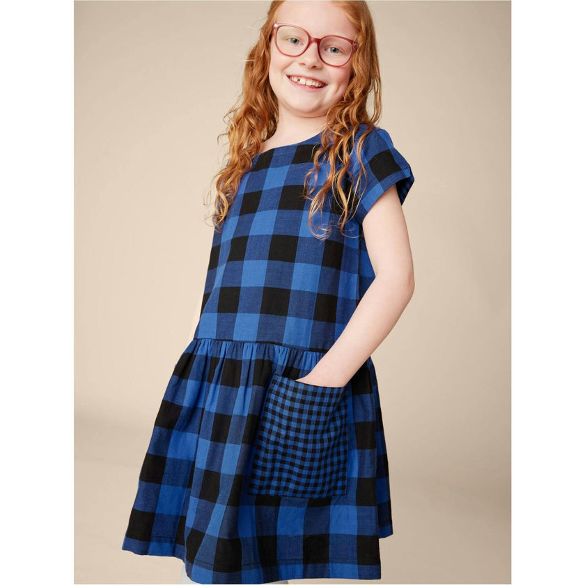Pocketful Of Fun Plaid Short Sleeve Back Zip Dress, Multi