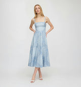 The Margot Dress - Dusty Blue Paisley Scarf