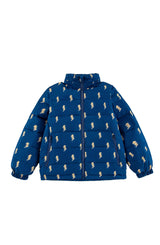 Blake Hooded Reversible Lightweight Down Puffer Jacket, Navy Lightning