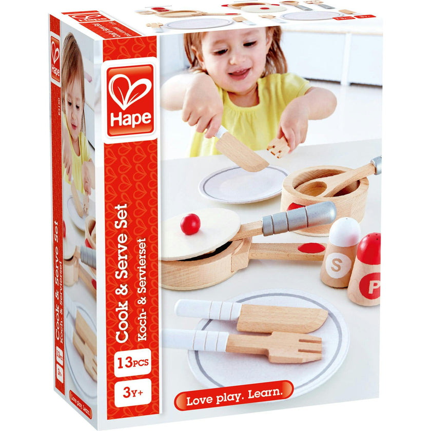 Cook & Serve Wooden Kitchen Accessory Playset