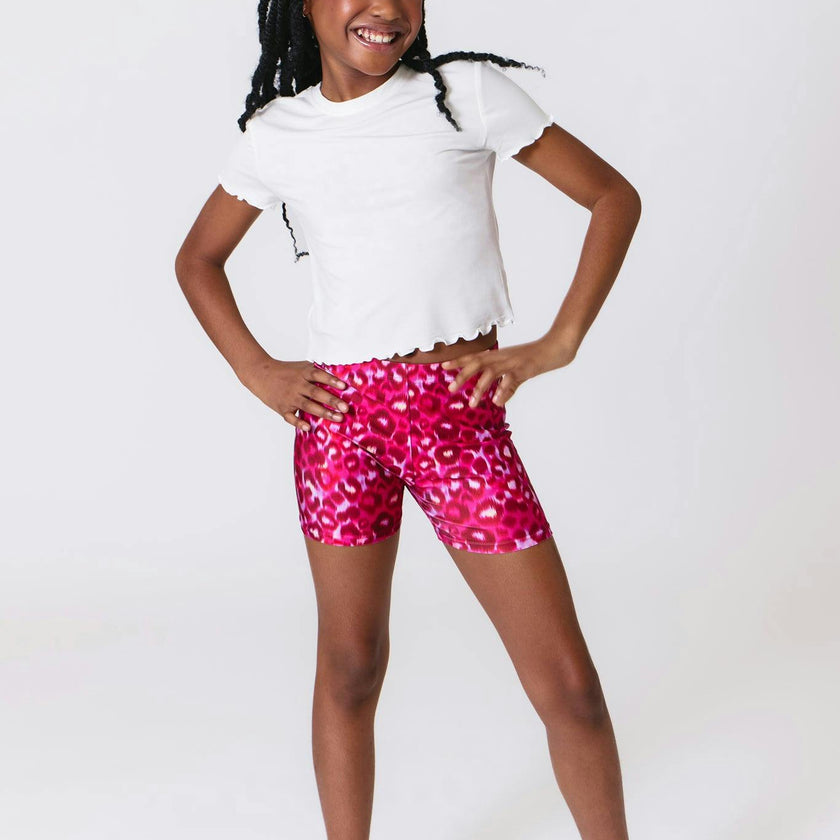 Girls Short Sleeve Lettuce Edge Tee in Black