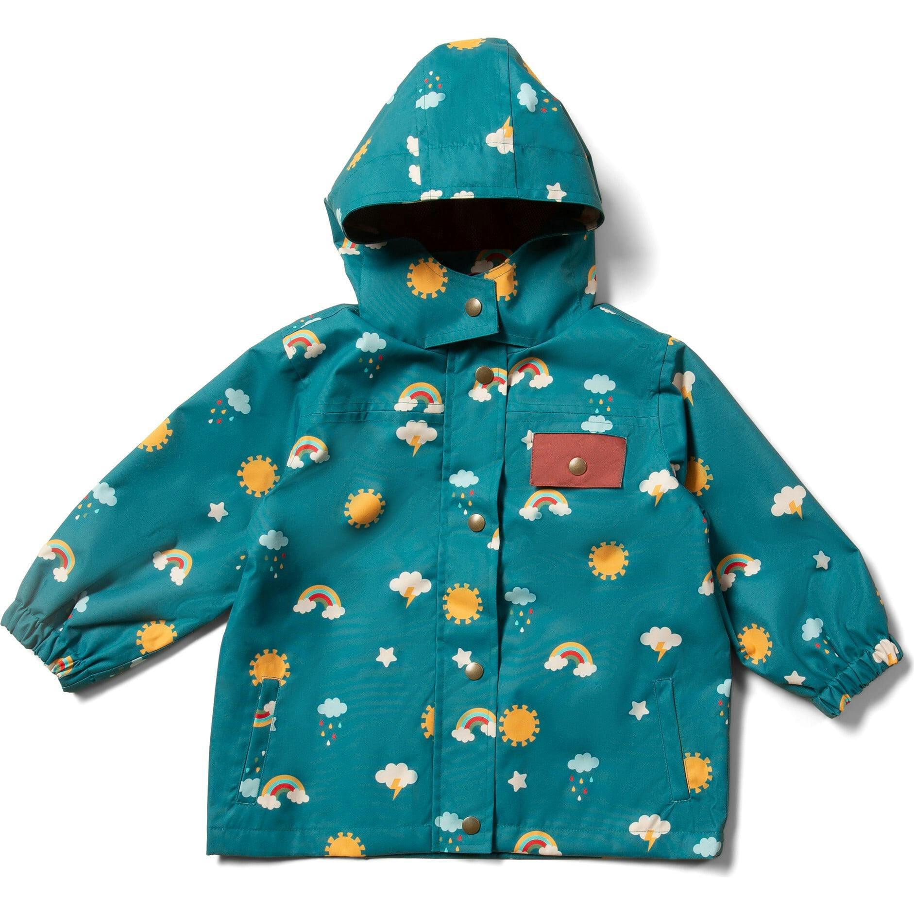 Rainbow Days Recycled Waterproof Raincoat, Green