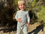 MASON China/Cream Ribbed Henley Romper