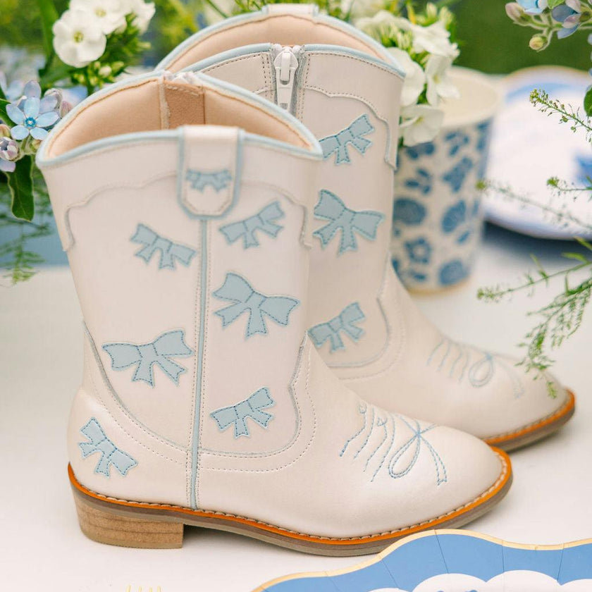 Cowgirl Baby Blue Bow Boots