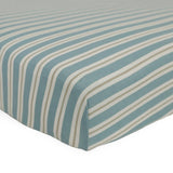 Stretch Knit Crib Sheet - Blue Vintage Stripe