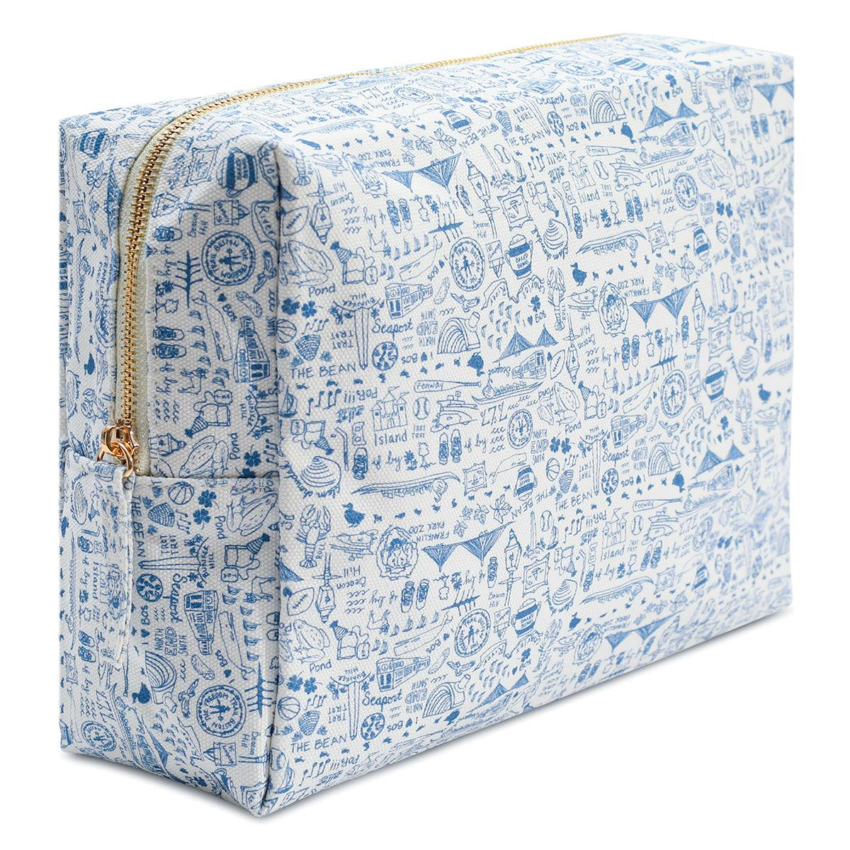Blue Boston Large Travel Pouch