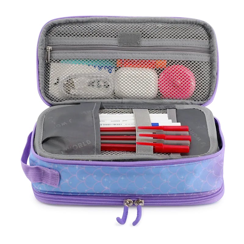 Cornelia Backpack with Lunch Bag and Pencil Case in Purple Mermaid