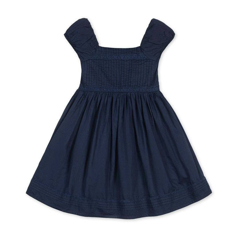 Organic Puff Sleeve Pintuck Dress