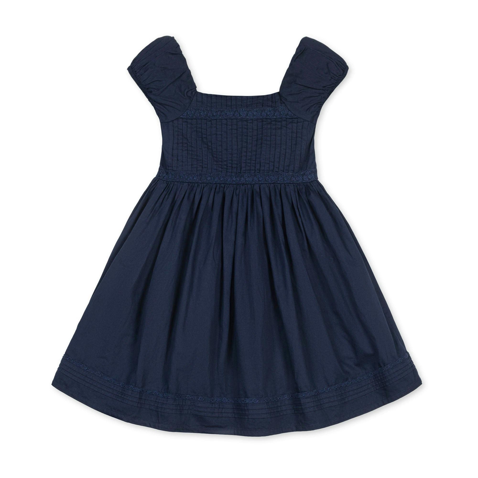 Organic Puff Sleeve Pintuck Dress