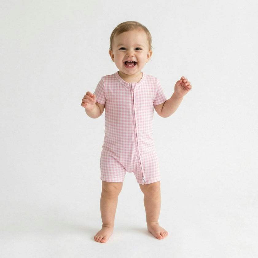 Sugar Gingham Short Sleeve & Shorts Bamboo Sleeper
