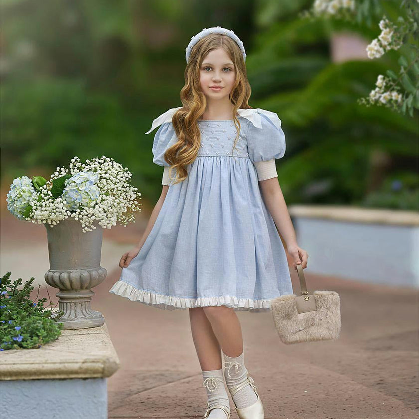 Charlotte Light Blue Linen Headband
