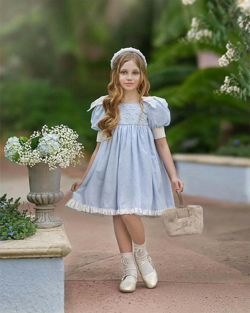 Charlotte Baby Blue Linen Dress