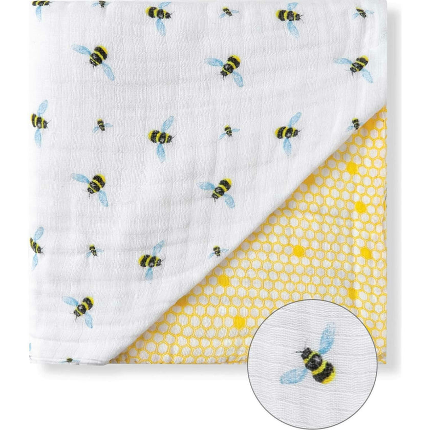 Organic Muslin Four-Layer Reversible Snug Blanket