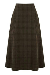 Plaid Corduroy Pocket Skirt