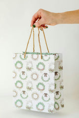 Holiday Evergreen Wreath Gift Bag Set of 3