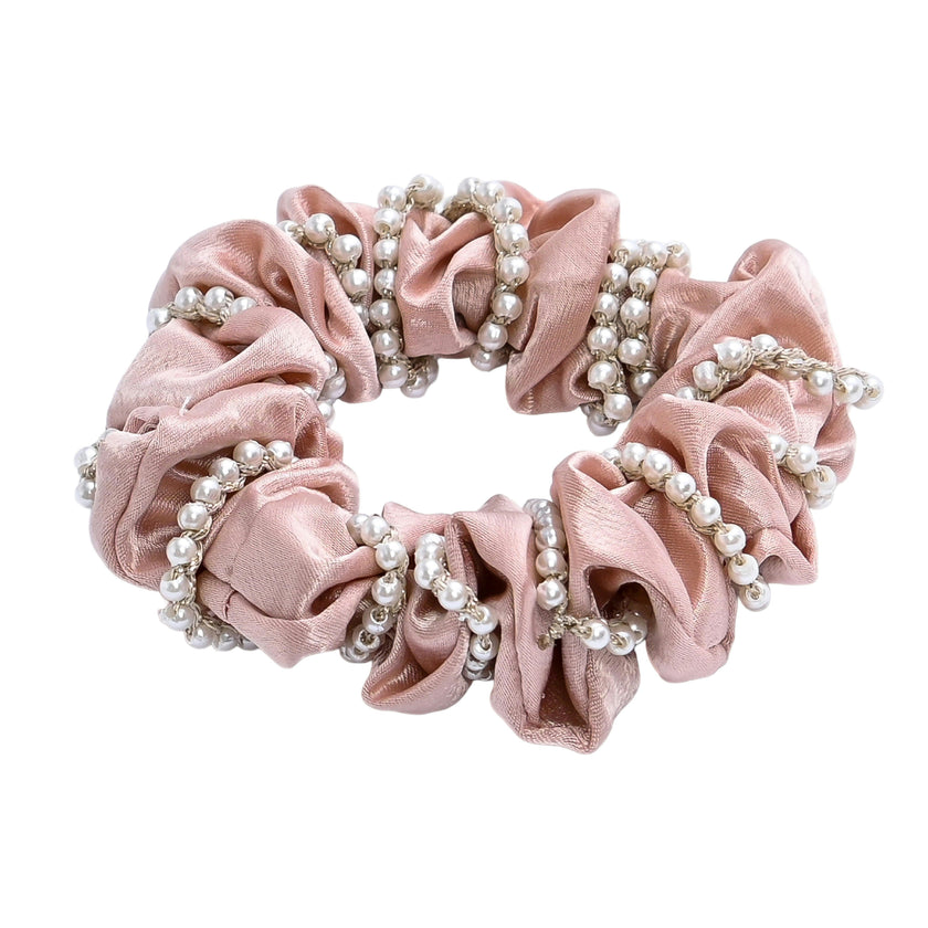 Pearl Accent Scrunchie Set