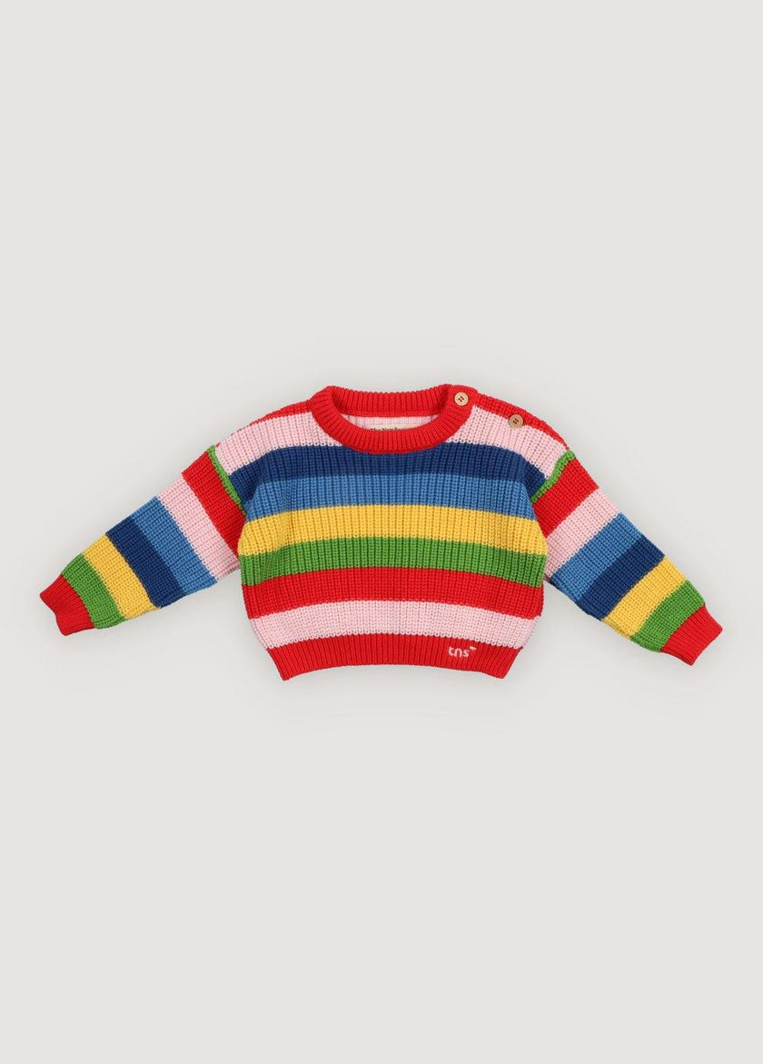 Canela Baby Jumper Tulip Red Multicolor Stripes