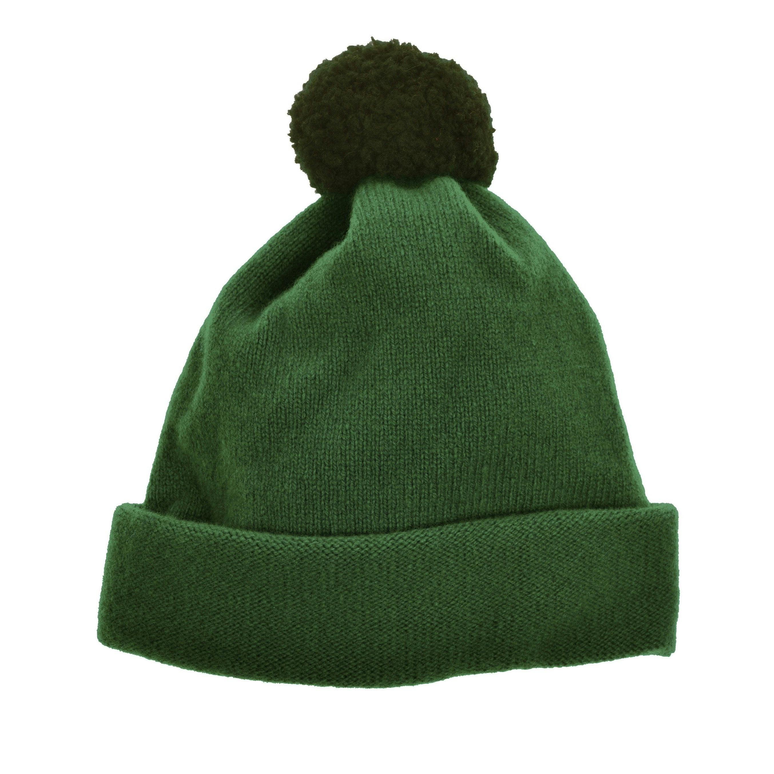 Argyll Bobble Hat - Forest Green
