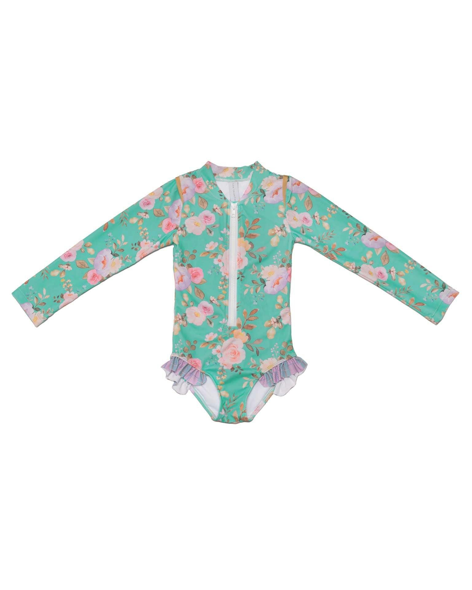 Long Sleeve Zip One Piece Swimsuit