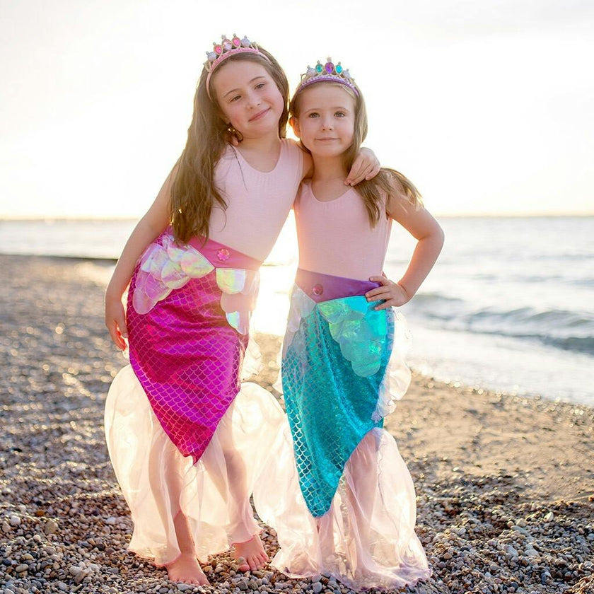 Mermaid Glimmer Skirt Set with Headband