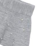 Grey Pearl Embellished Knit Skirt
