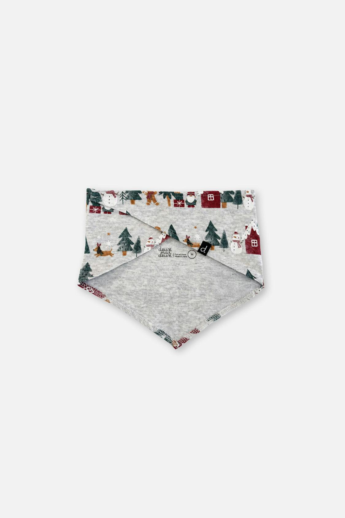 Organic Cotton One Piece Christmas Bandana For Dogs Holiday Print