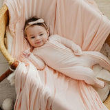 Convertible Zip-Up Footie Pajama - Blush