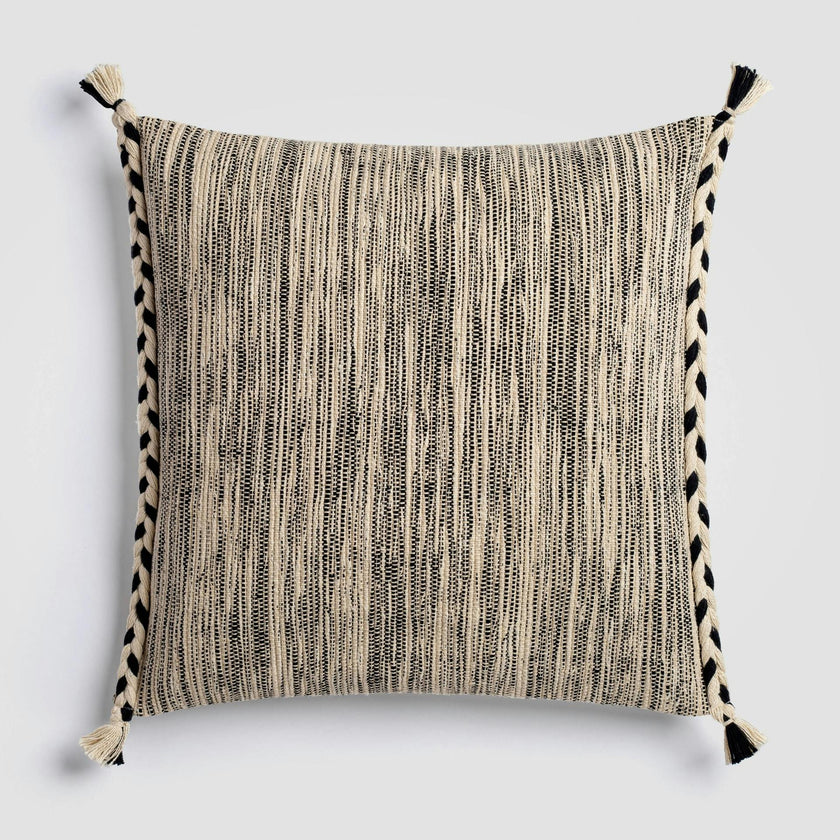 Black & White Braided Throw Pillow