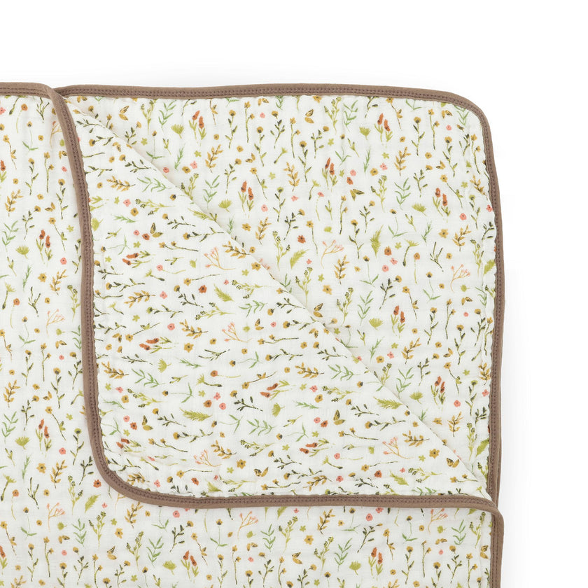 Original Organic Cotton Muslin Quilt - Floral Field