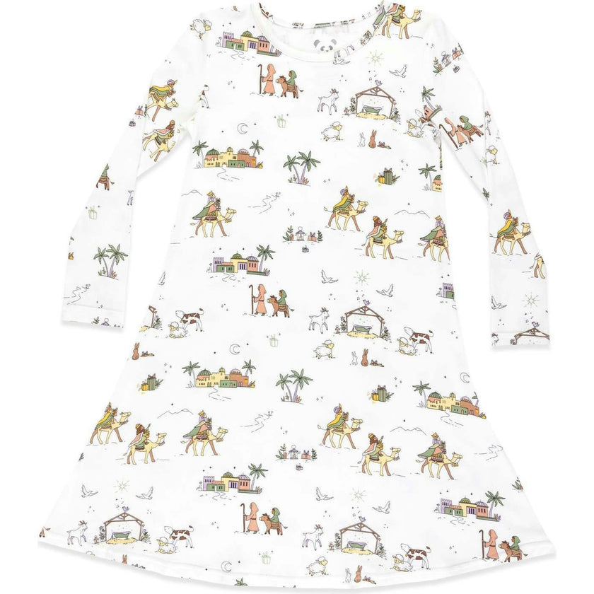Yuletide Bamboo Girls' Long Sleeve Dress