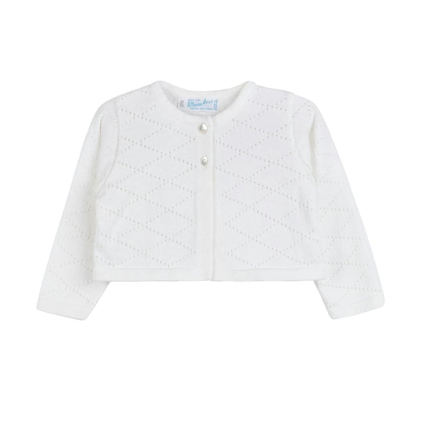 Diamond Pointelle Cropped Cardigan