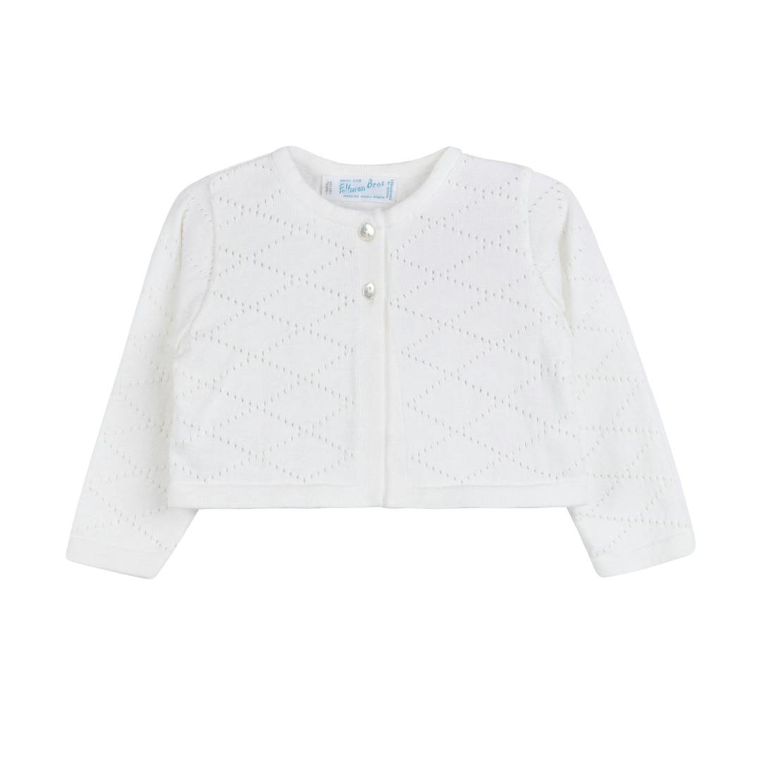 Diamond Pointelle Cropped Cardigan