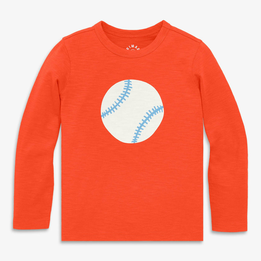 Kids long sleeve baseball tee