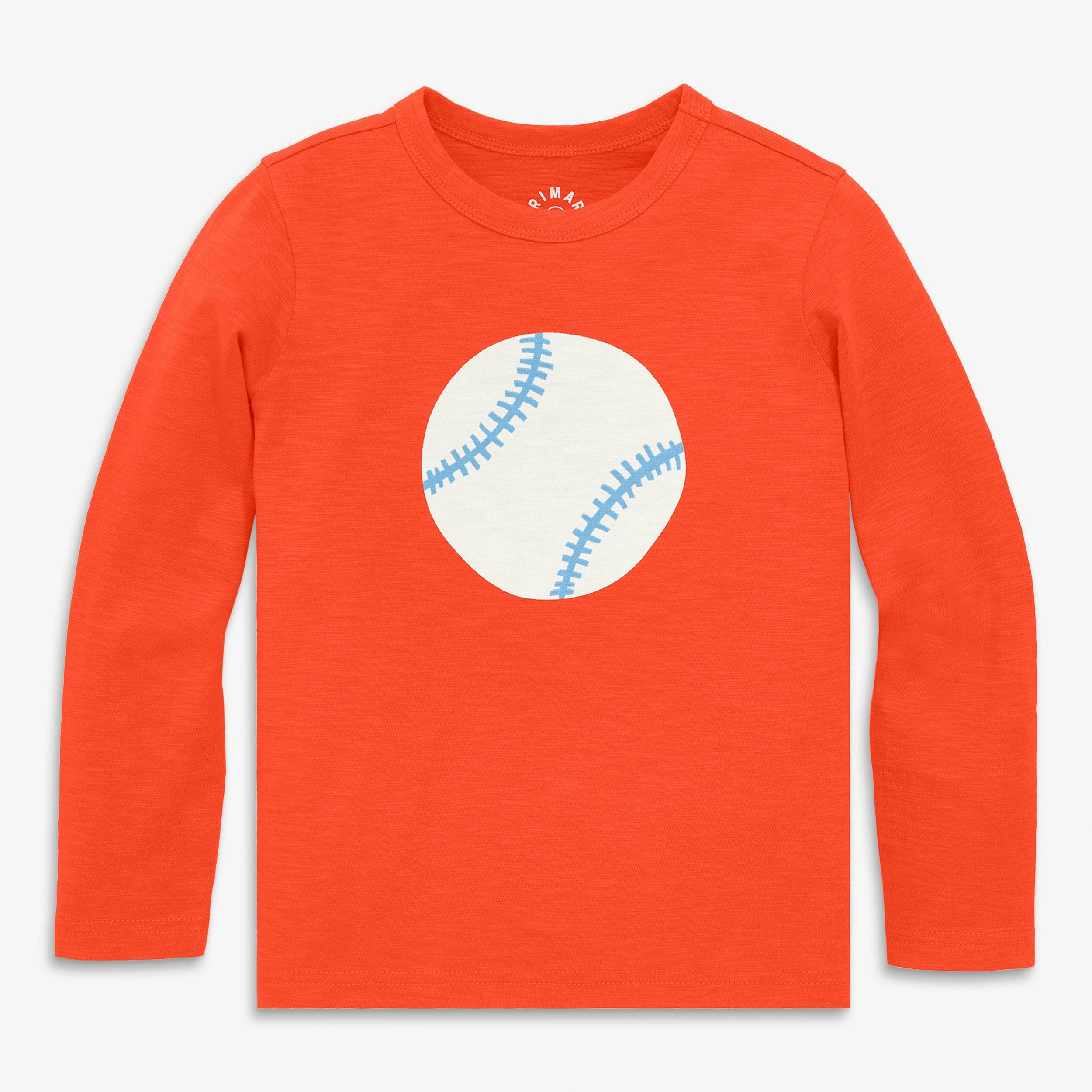Kids long sleeve baseball tee