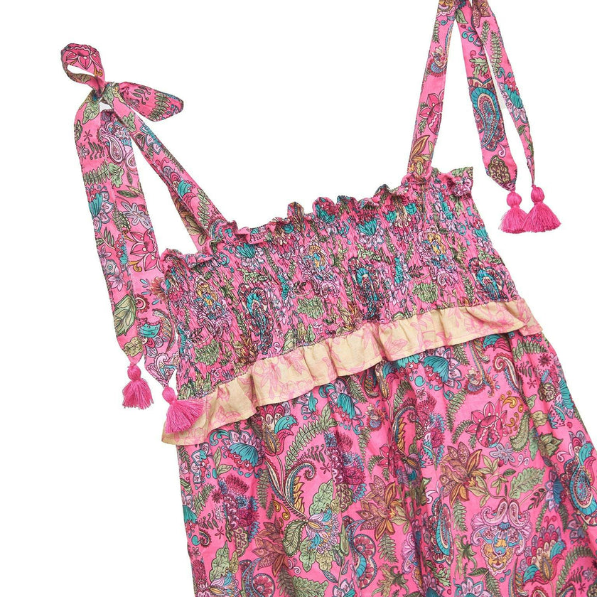 Girls Capri Dress – Cotton Voile & Tie Straps (Liberty)