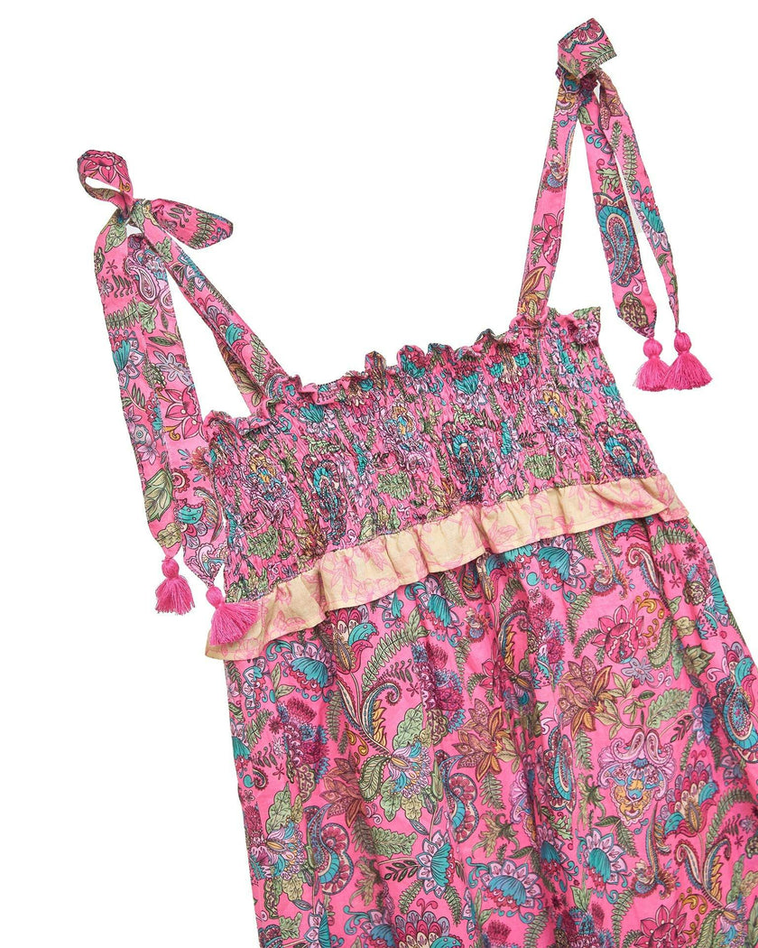 Girls Capri Dress – Cotton Voile & Tie Straps (Liberty)