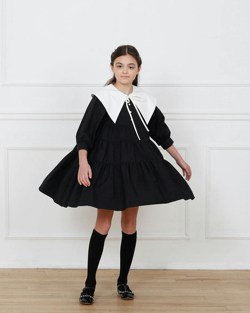 Hermione dress (black/off-white)